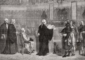 King Louis XVI before the Convention, 26th September 1792 by H. de la Charlerie